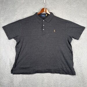 Ralph Lauren Polo Shirt Mens 2XB 2XL Big Gray Flesh Pony Rugby Outdoors